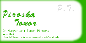 piroska tomor business card